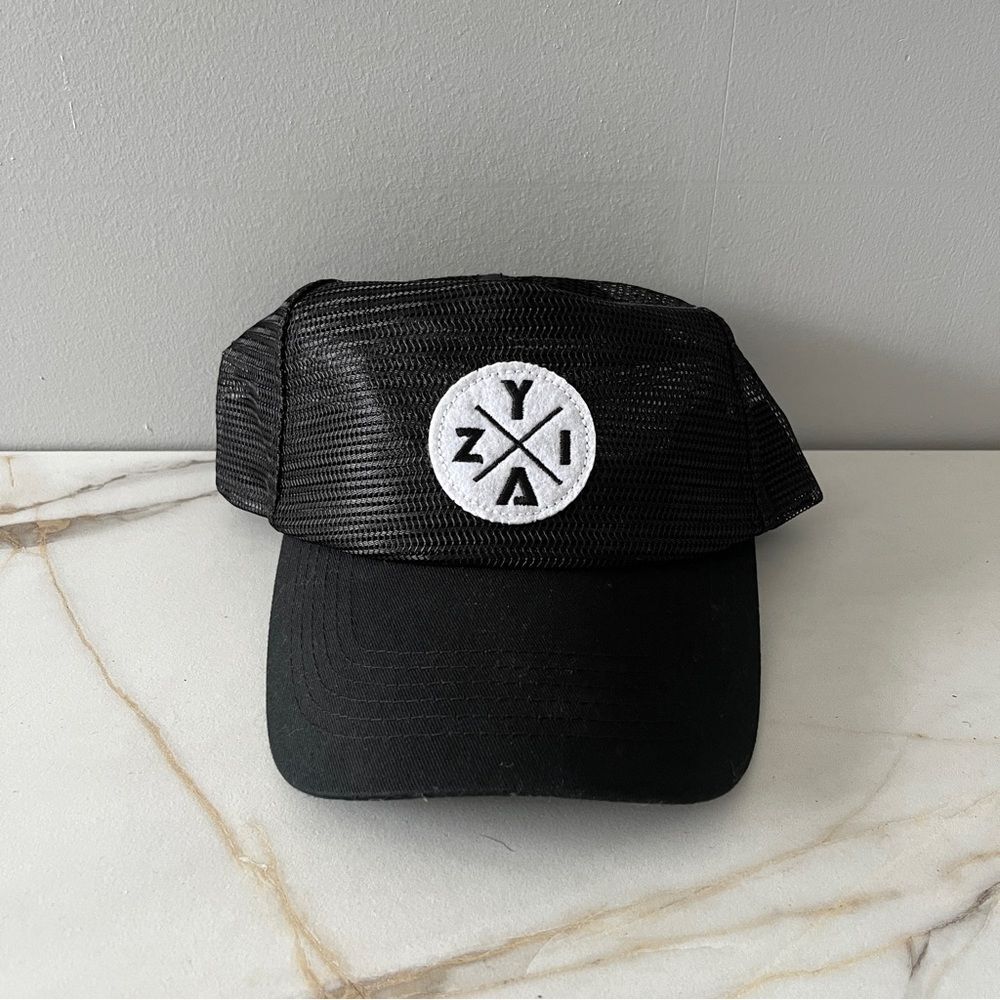 Zyia Active Black Mesh Strapback Trucker Hat Cap